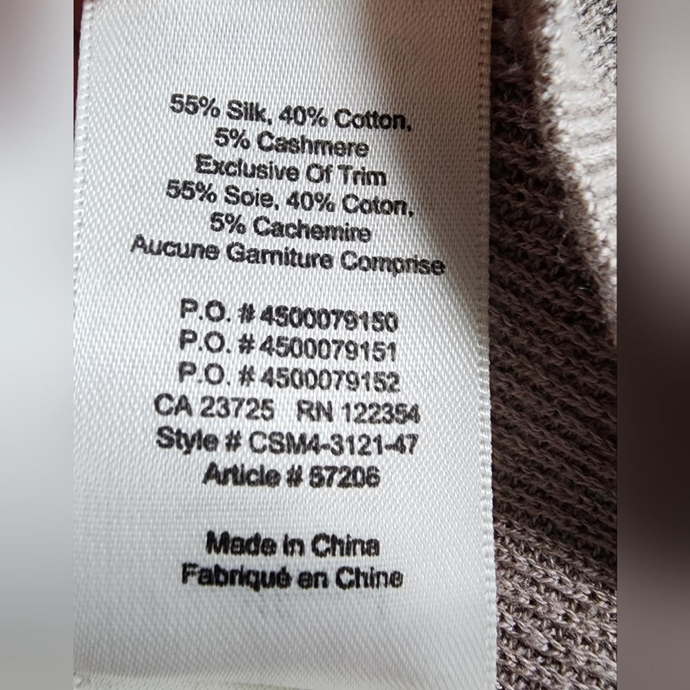 Wilfred Tan Scoop Neck Silk Cashmere blend Sweater Size Medium - Picture 5 of 6